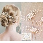 Bridal Hair Pins - 3pcs Fashion Retro Elegant Ladies Pearl Rhinestone Hair Accessories for Wedding Bridal Jewelry Bridal Hair Accessories Headpiece Wedding Accessories (3PCS)