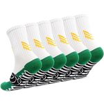 Kids Socks Basketball Athletic Outdoor Football 6 Pairs Hiking Sports Socks for Boys Girls 7-10 Years(#2 White-6 Pairs,7-10 Years)