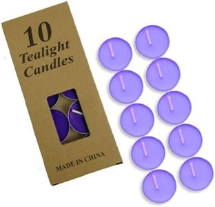 Tea Candles Wedding 10 Pack Party and Home Decoration Votive Parties Tealight Small Wishing Bulk with 1.5-2 Hours Extended Burn Time Mini for Birthday Emergency Family (Purple)