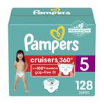 Pampers Cruisers 360° Fit Pull on diapers, size 5, 128 count, Disposable Diapers with Stretchy Waistband