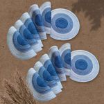 aDai Polypropylene Cotton Braided Round Table Placemat Coaster | Multipurpose, Machine Washable, 12" Dia | Dining, Side Table, Doilies (Blue, Set of 12)