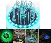 Asian Pumps & Machineries 4W Solar Fountain Panel 9V Floating Solar Bird Bath Fountains with 8 Nozzles & 4 Fixed Rods, Solar Fountain Pump for Bird Bath,Garden, Pond, Outdoor with Spray Height 2 Feet