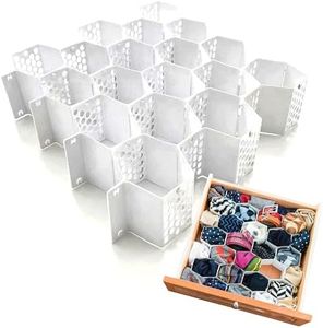 Evelots Honeycomb Drawer Organizer - Set of 4, 112 Slots, Easy Snap-Together Assembly, Adjustable & Durable Plastic Dividers, Perfect for Socks, Underwear, Ties, Accessories, and More - Customizable S