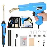 Plastic Welding Machine Car Bumper Repair Kit, 2 in 1 Bumper Thermal Straightener, 50W Plastic Welding Repair Kit, Hot Stapler with 300pcs 8 Types Welding Rods for Auto Bumper