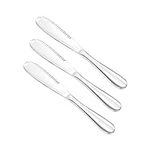 Mlesi Butter Knife Stainless Steel Butter Spreader Knife,Multifunctional Butter Knife for Cold Butter,3 in 1 Kitchen Gadgets, Butter Grater, Butter Spreader and Grater with Serrated Edge (3-Pack silver)