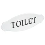 White Decorative Metal Toilet Sign