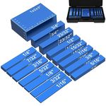 15Pcs Precision Setup Blocks Woodworking Tools, 4inch Aluminum Alloy Setup Blocks Height Gauge Set with Size Markings, Woodworking Measuring Tools for Router and Table Saw Accessories (Blue)