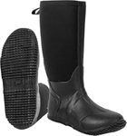 Ubon Men's Neoprene Boots Waterproof Wellies Rubber Knee High Boots Black 9.5