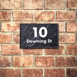 Rustic Slate House Gate Sign Plaque Door Number Personalised Name UV Print(15x10cm Rectangle)