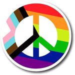 Magnet Me Up New LGBTQ Peace Sign Magnet Decal, 5 Inch Round, Heavy Duty Automotive Magnet for Car, Truck, SUV, or Any Other Magnetic Surface, Made in The USA