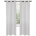 Deconovo Blackout Room Darkening Thermal Insulated Curtains, Energy Efficient & Noise Reducing Grommet Window Drapes for Bedroom, Living Room, Nuresrey, Kids Room, 42x95 Inch, 2 Panels, Greyish White