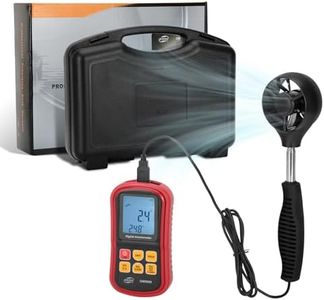 NURATIT Handheld CFM Anemometer, Digital Anemometer Measures Air Speed, Air Volume and Air Temperature, Handheld Anemometer with Backlight Max/Avg/Min Functions for Measuring Wind Speed.