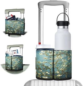 ACdream Luggage Cup Holder, Suitcase Drink Carrier, Free Hand Portable Water and Coffee Caddy Attachment, Flight Attendant Gift Gadgets, Airport Travel Accessories for Airplane, Z - Blossom