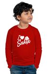 Chombooka Boys' & Girls' Graphics Print Full Sleeve Round Neck Kids' Cotton T shirt | Red | 12-13 Years | Kids_Merry_Christmas_ILoveSanta_Red_FS12