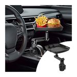 CGEAMDY Car Cup Holder Tray Table, Cup Table Holder for Car Drink Holders Tray, 360º Adjustable with Rotating Arm Phone Slot, Non-Slip Stretchable Car Tray for Eating, Cup Table Holder for Car