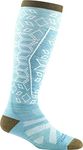 DARN TOUGH (8022) Traverse OTC Lightweight with Cushion w/Padded Shin Women's Sock - (Aqua, Large)