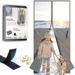 ZTIONHD Magnetic Thermal Insulated Door Curtain Fits 72x80inch Double Door