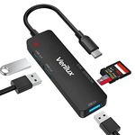 Verilux® Type C Card Reader Micro SD Card Reader All in One SD Card Reader 5 in 1 Multi USB C Adapter with USB2.0/USB3.0 Ports Compatible with PC, MacBook Air/Pro M1, Mac Mini, iMac, Surface Pro