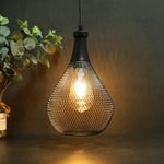 JHY DESIGN Hanging Lamp Battery Powered with 6-Hour Timer, Decorative Pendant Lamp 28cm High Cage Battery Lamp for Garden Bar Indoor Balcony Living Room Shop Gifts Hallway Bedside Entryway Xmas