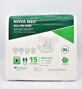 Novamed All in Ones Incontinence Pads, Incontinence Slips, Adult Nappies, Adult Diapers - 15 per Pack (X-Large) - 2880ml Absorbency - A British Brand