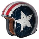 TORC (T50 Route 66 3/4 Helmet with 'Rebel Star' Graphic (White, Medium)