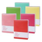 6 Pcs Smiley Pocket Notebooks, Mini Diary Notepad Memo Book, Small Journal with PU Cover, Portable Candy Colors Note Book for School Office Supplies, Kawaii Notebook for Girls Women Gifts