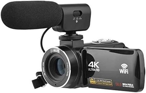 Caméscope vidéo 4K, caméra de vlogging Andoer pour YouTube, zoom numérique 18X, écran tactile IPS 3,0", vision nocturne infrarouge, caméra vidéo avec 2 piles, télécommande, sac de transport et