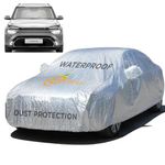 Enew Textured Waterproof with Triple Stitching Car Cover for Kia Carens - Ultimate Body & Mirror Protection, UV Resistant, Dustproof, without Antenna Pockets (Silver Look)