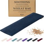 Wheat Bag Microwavable - Large Microwave Heat Pack - Wheat and Lavender Filled Heat Pad Microwavable Soft Fleece for Pain Relief, Neck and Shoulders & Back Pain - Reusable Wheat Bag - Dark Blue