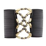 Beads Hair Combs Magic Elastic Hair Clips Stretchy Hair Comb Double Clips for Female Girls Hair Accessory