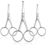 3 Pieces Nose Hair Scissors Rounded Tip Scissors Facial Hair Scissors Stainless Steel Blunt Tip Scissor for Eyebrows, Nose, Moustache, Beard, Grooming