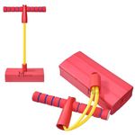 Jumping Toy for Kids, Lights & Sounds Foam Jumping Pogo Stick Fun Activity for Teens Adults, Garden Toys for Boys and Girls Gifts (red pogo)
