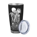 NVJUI JUFOPL 20 oz Tumbler, The Kissing Lovers Skull Travel Coffee Mug, Stainless Steel Cup with Lid, Double Wall Vacuum Insulated Travel Mug Gifts for Men Women