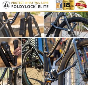 FoldyLock Elite Folding Bike Lock – Gold Rated, Heavy Duty 110cm with Keys & Case Mount