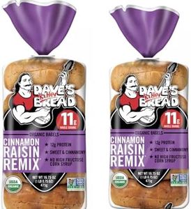 Dave's Killer Bread Organic Cinnamon Raisin Remix Bagels - 16.75oz - USDA ORGANIC Non-GMO, NO High Fructose Corn Syrup, No Artificial Flavors, Whole Grain (2 PACK 10 Bagels in Total)