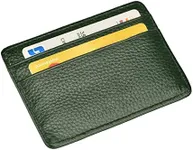 EASTNIGHTS Credit Card Holder Slim Wallet Leather Minimalist Wallet with ID Window (Green)