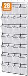 MISSLO 28 Large Pockets Over The Door Shoe Rack Hanging Shoe Organizer for Closet Door Shoe Storage Holder Mesh Hanger, White