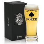 Poker Gifts for Men, Unique Poker Player Gifts - The King of Poker - Beer Print Glass 15oz(443ml), Gifts for Golf Lovers, Birthday Gifts, Christmas Gifts, Box and Gift Card Included