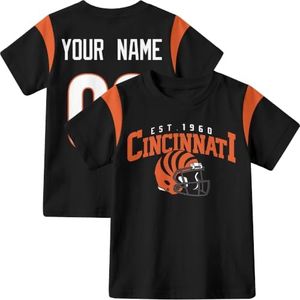 KREDE Cincinnati T Shirt Custom Name Number for Kids Boy Girl Gift