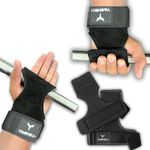 YAGHZU Weight Lifting Grips with Wrist Straps - Non Slip Lifting Straps for Weightlifting, Deadlifting, Powerlifting and Pull Ups, Padded Weight Lifting Gloves with Deadlift Straps for Women and Men