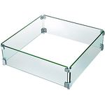 VEVOR Fire Pit Wind Guard 21 x 21 x 6 Inch Glass Flame Guard, Rectangle 5/16 Inch Thickness Glass Wind Guard Fence with Non-Slip Feet Clear Tempered Glass, for Propane, Gas, Fire Pits Pan/Table