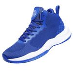 Beita Boys Basketball Shoes Fashion Sneakers Sport Shoes Breathable Anti Slip High Upper, Blue, 6.5