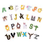 Iron on Patches Letters 26pcs A-Z Alphabet Patches Animal Shaped DIY Motif Iron On Or Sew On Patches Appliques for Jeans Jackets Backpacks(Style 1)