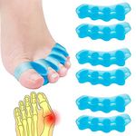 3Pairs Toe Separator, Gel Toe Separators Stretchers Spacers, Toe Spacer for Overlapping Toes to Relax Toes,Toe Straighteners for Correct Bunions,Manicure,Spacer Running Yoga Pedicure(Blue)