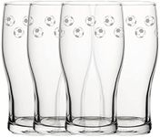 Engraved Football Pint Glasses Set of Four, 20oz/590ml Beer Glasses, Fathers Day Gift, Laser Engraved in The UK, Gift for Him, Gift for Dad, Brother, Uncle, Birthday
