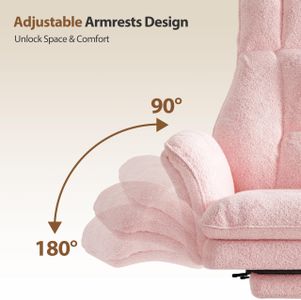 HOMRELEXA Big & Tall Office Chair – Flip Armrests, Wide Teddy Fleece Seat, Reclining with Footrest