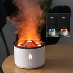 AUSHA Plastic Ultrasonic Essential Oil Diffuser With Flame&Volcano Effect - Remote Control, 2 Mist Modes, 2 Timer Settings, Auto Shut-Off - Aromatherapy Air Humidifier For Home, Office, Spa