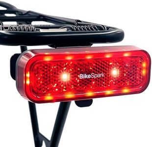 BikeSpark Auto-Sensing Rear Light G4R, USB Rechargeable, 240HRs, Precise Brake Sensing for Cargo Rack, Large Reflector, 50/80mm Screw Mounted, Easy Release, Made in Taiwan