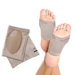 Dr Foot Spandex Arch Support Sleeve Cushion For Plantar Fasciitis, Foot Pain, Muscle Relaxation, Fallen Arches For Men & Women Free Size With Beige Color -1 Pair