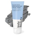 Clear Skin Mud & Charcoal Face Mask - Clarifies & Soothes Skin - Unclogs & Tightens Pores - Face Mask Skincare Treatment - For All Skin Types - Vegan & Dermatologically Tested - Indy Beauty - 100ml